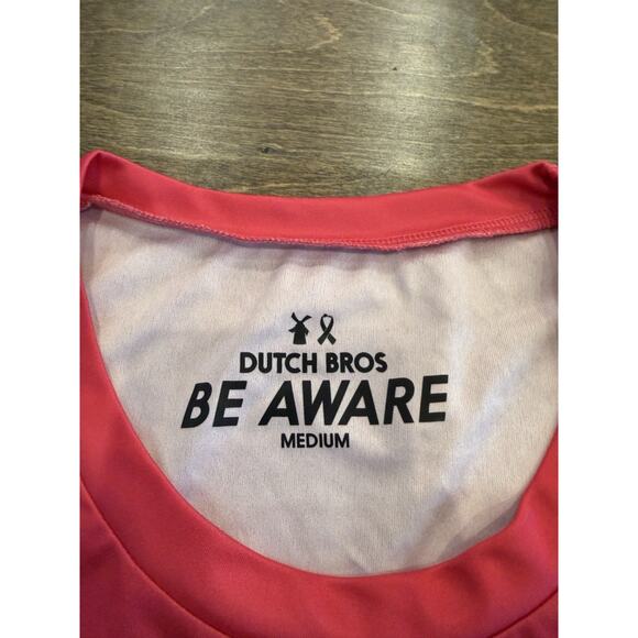 Dutch Bros Womens Pink BE AWARE Breast Cancer Short Sleeve T-Shirt Size M MEDIUM - Picture 5 of 8